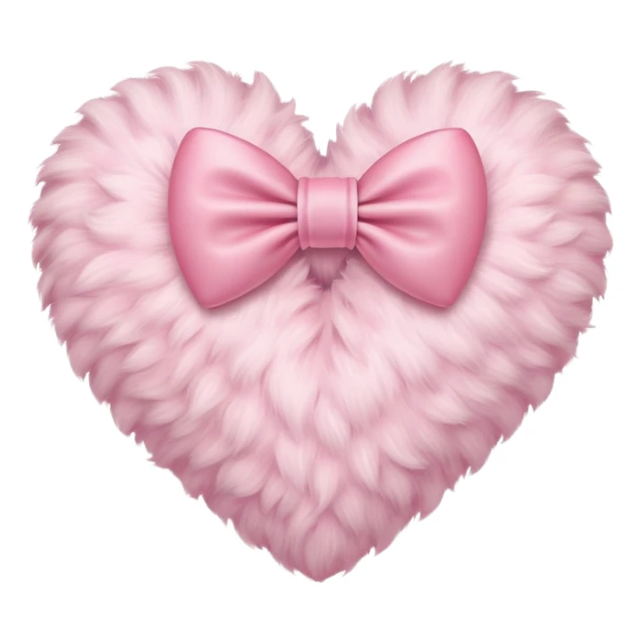 cute pastel pink fluffy heart with bow sticker