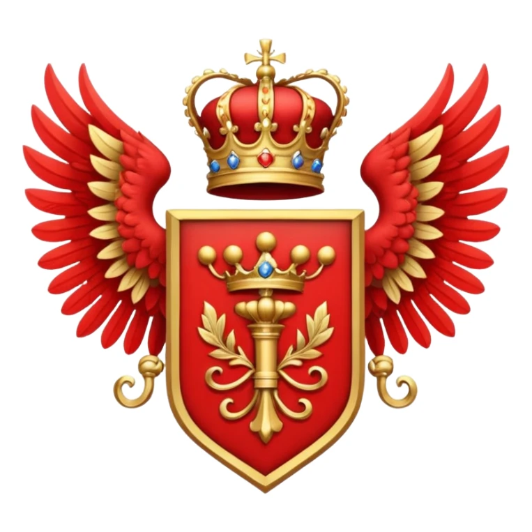Red Royal Coat of arms with 8 wing sticker