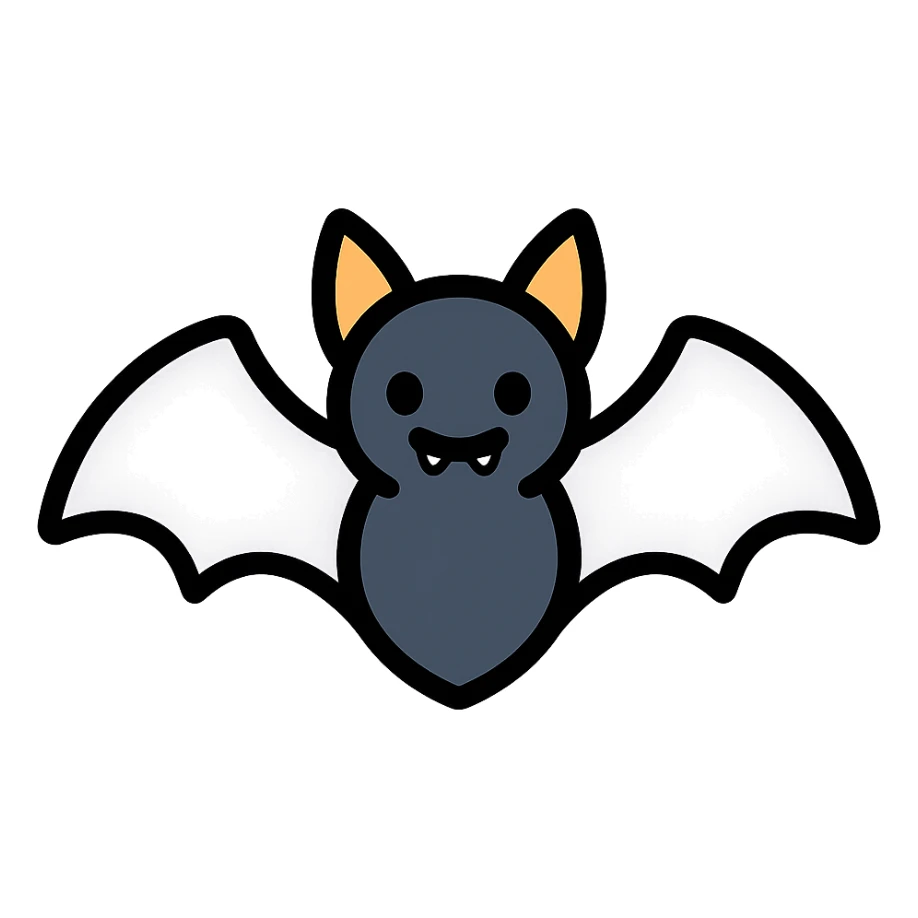 color outline icon of a bat sticker