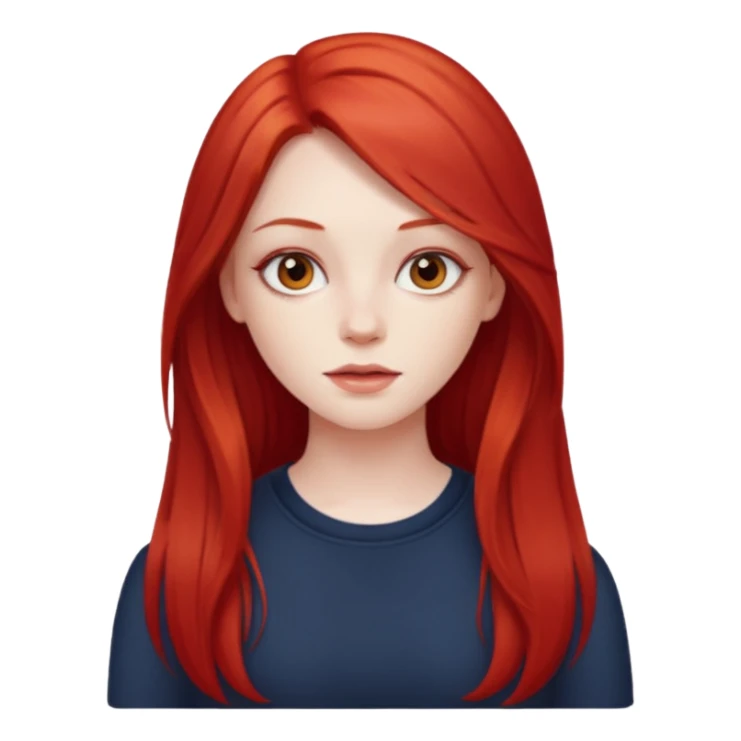 girl with red long hair blogger  sticker