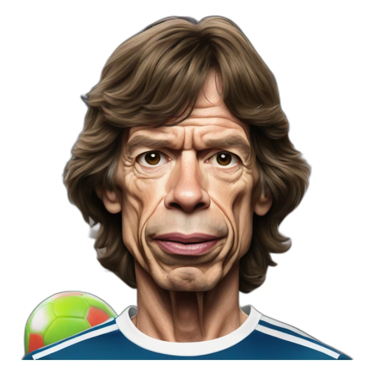 Hiper realistic mick Jagger rolling Stones with real madrid sirt sticker