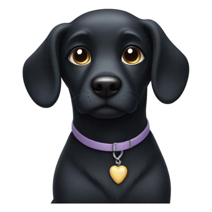 Dog black with angelical face sticker