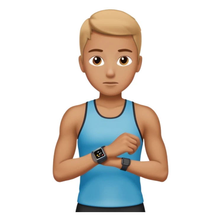 An athlete looking at their smart watch after running sticker