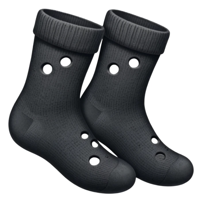 old black socks that have holes on the soles sticker