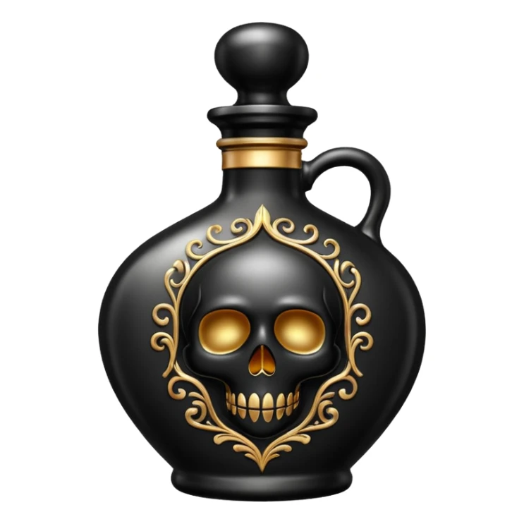 an elegant black poison bottle, no skull  sticker