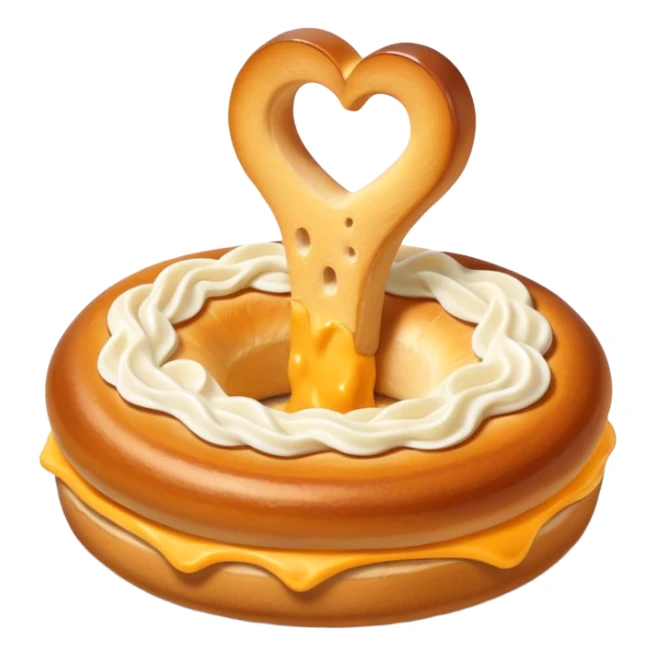 Isometric laugenbrezel with cheese topping, golden brown, soft shadows sticker