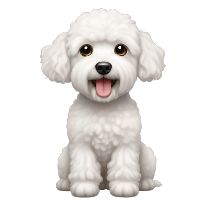 White bichon and poodle mix sticker