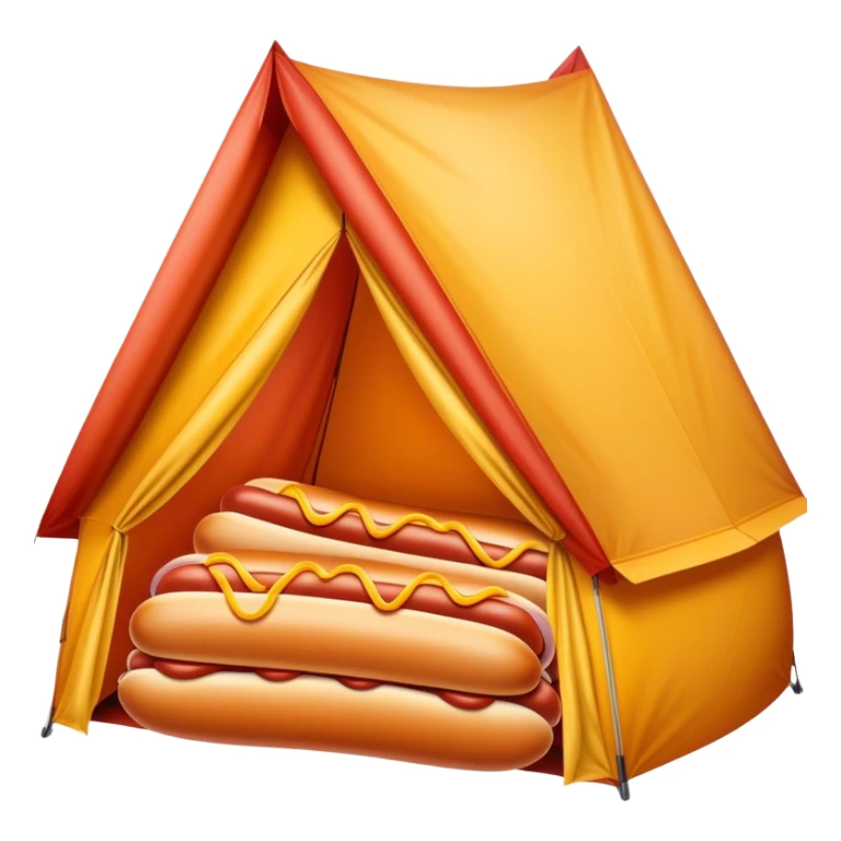 camping tent made of hot dogs sticker