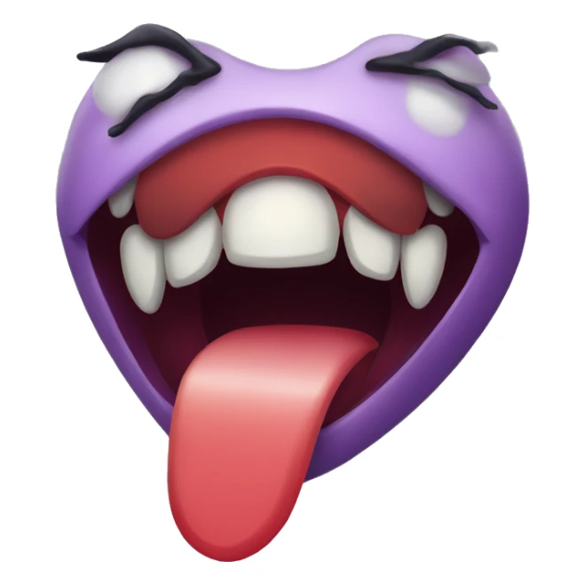 tongue emoji with vampire fangs sticker