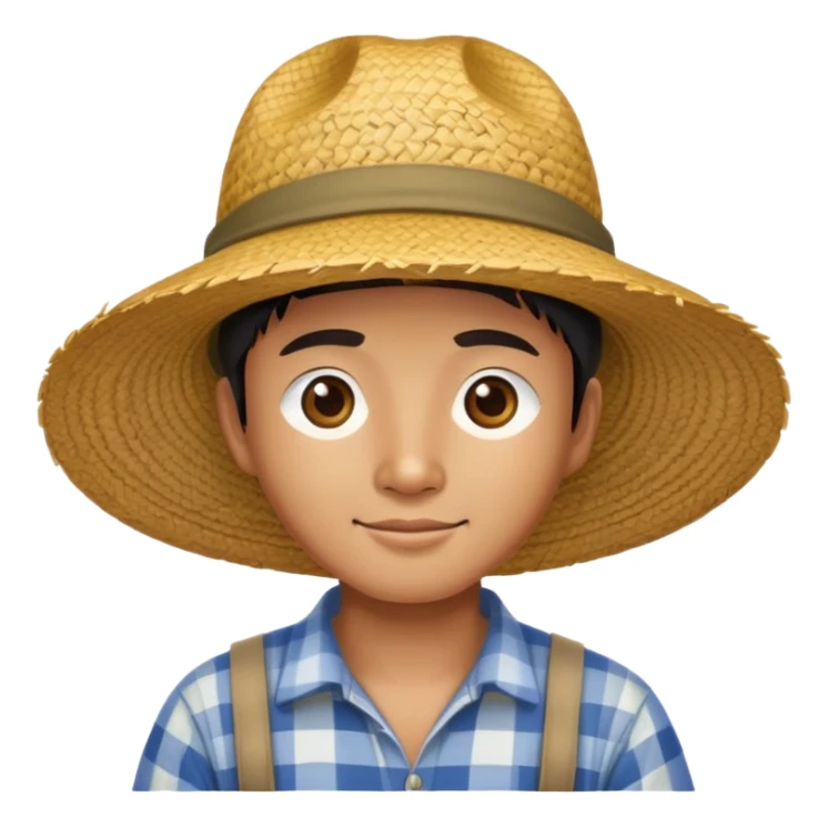 asian photorealistic farmer sticker