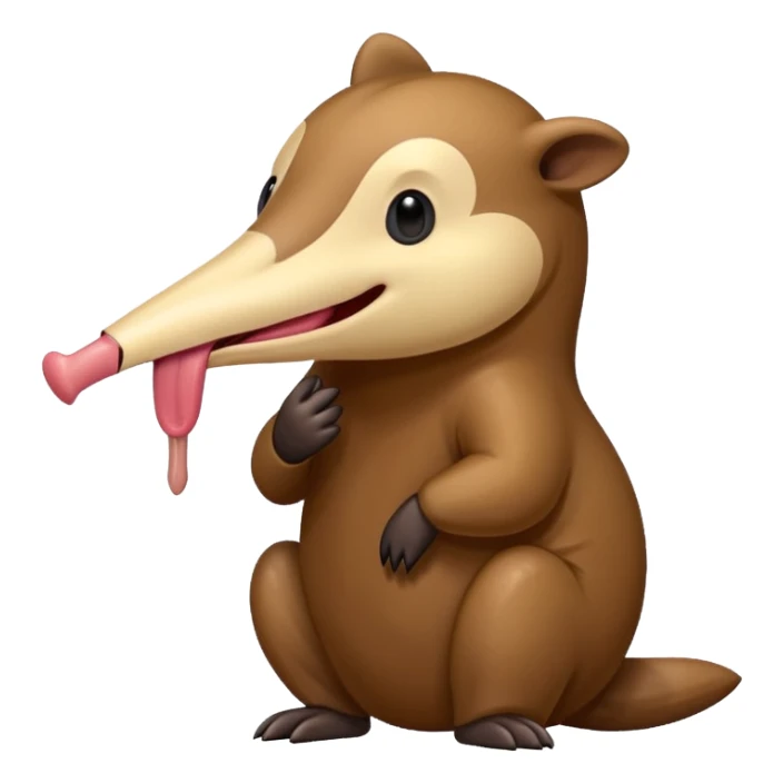 anteater sticking its tongue out sticker