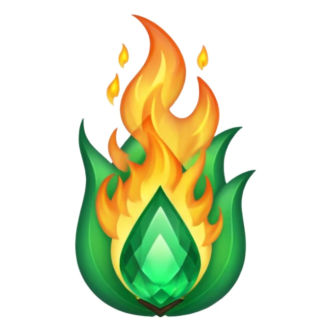 Green flame sticker