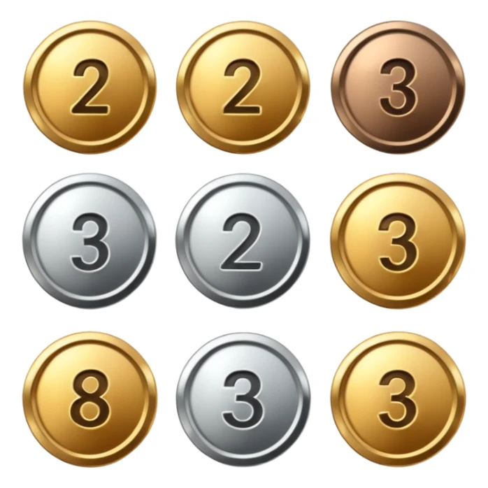 badges for paid subscriptions at different levels with numbers sticker