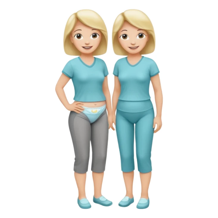 a Woman, mid 50, wearing pampers (incontinence pants) sticker