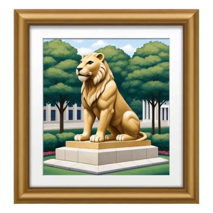 penn state nittany lion statue isometric exterior view sticker