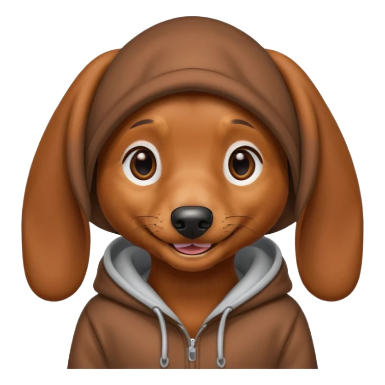 Dachshund wearing a hoodie sticker