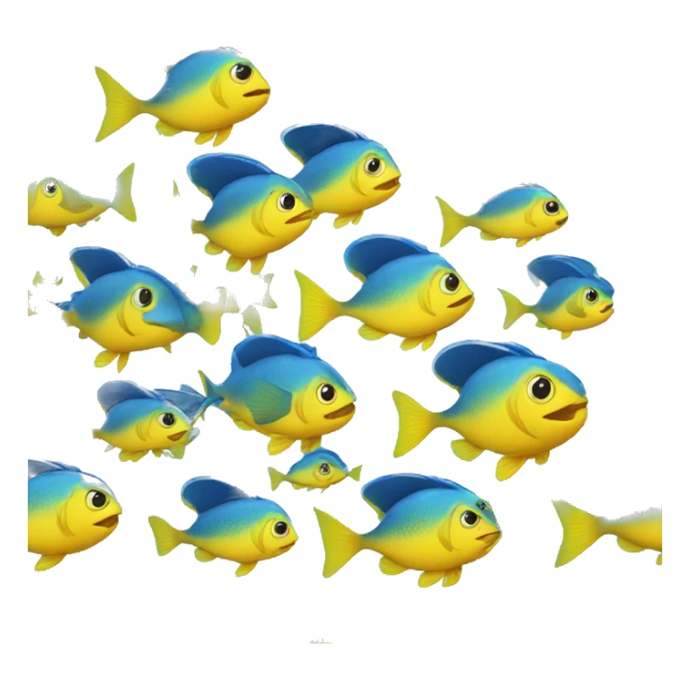 dori the fish, blue with yellow fins sticker