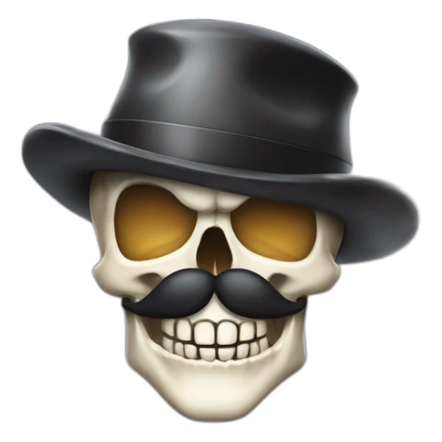 skull with moustache and hat of mario bros sticker