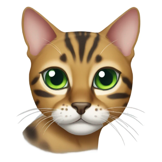 Green eyed bengal cat sticker