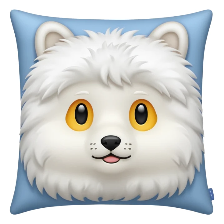 white pillow made out of fur sticker