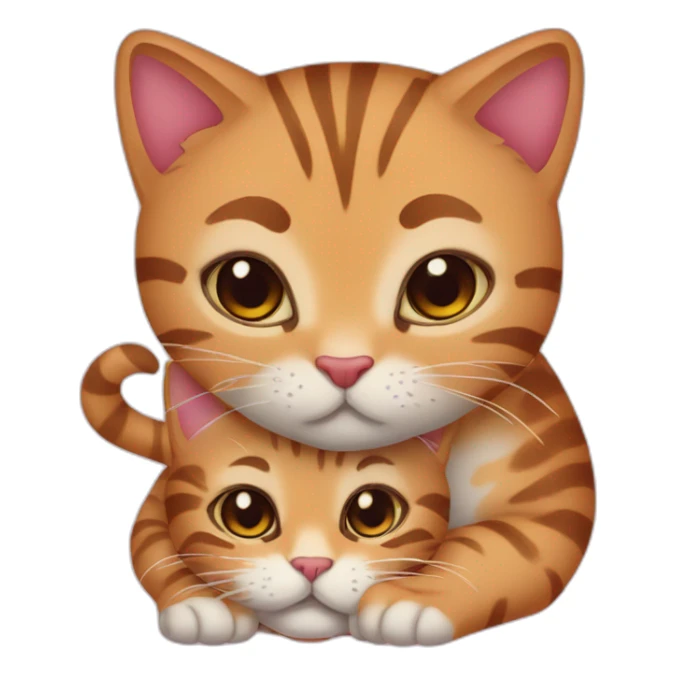 Cuddling tabby cats on Valentine’s Day  sticker