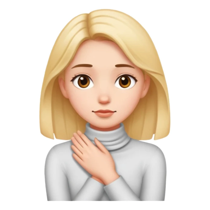 hands crossing neck girl sticker