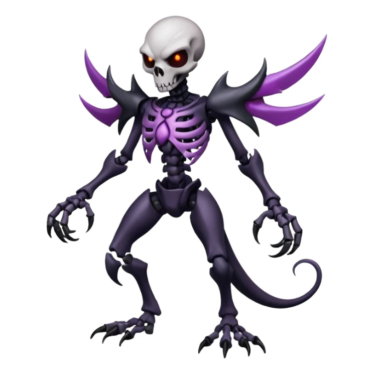 Shiny Badass Edgy Dark Evil Spectral Dusky Spooky Skeletal Cool Hot Stylish Handsome Duskull-Darkrai-Genesect-Fakémon-fusion (full body) sticker
