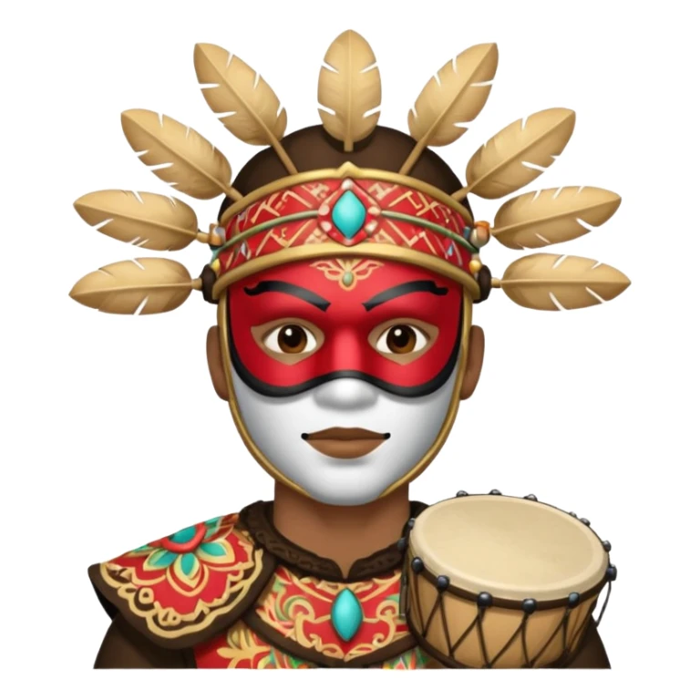 Masked Festival Drummer man sticker