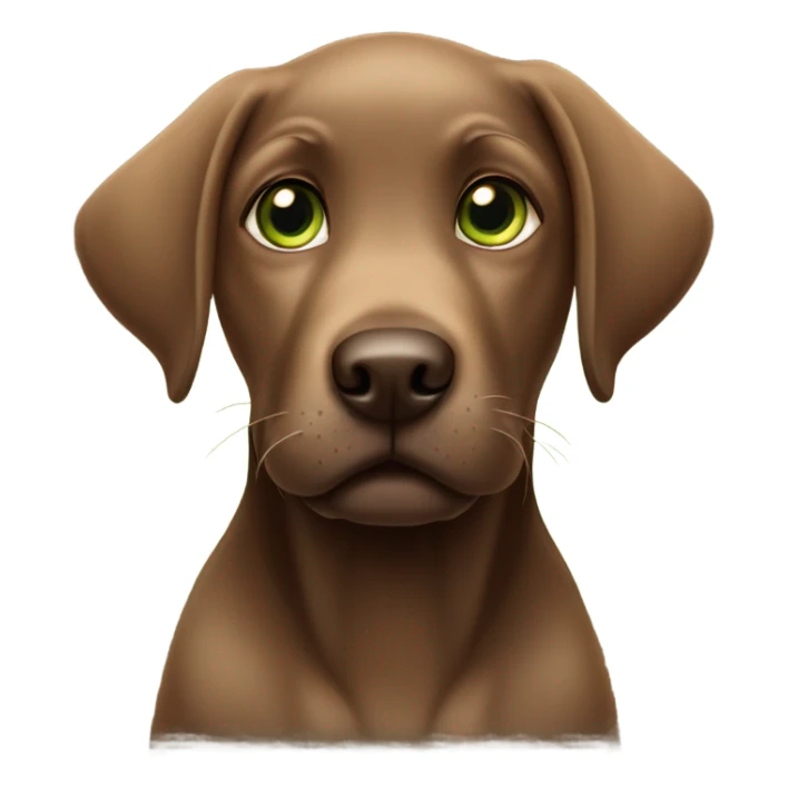 Brown Labrador puppy with green eyes sticker