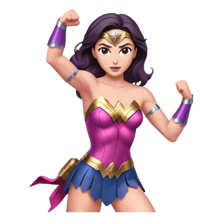 pink violet Wonder woman pose sticker
