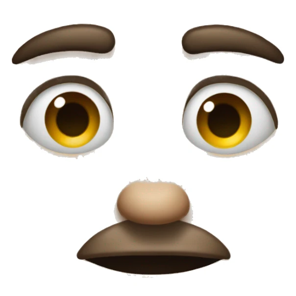 a emoji with one eyebrow up looking to the side giving a dirty look  sticker