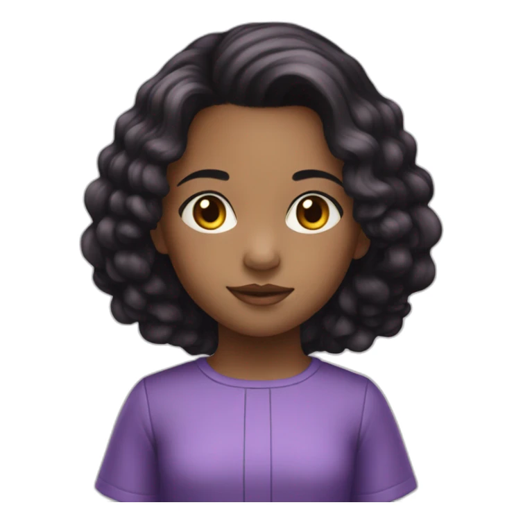 Child girl ,blak hair, Light-skinned،  purple dress sticker