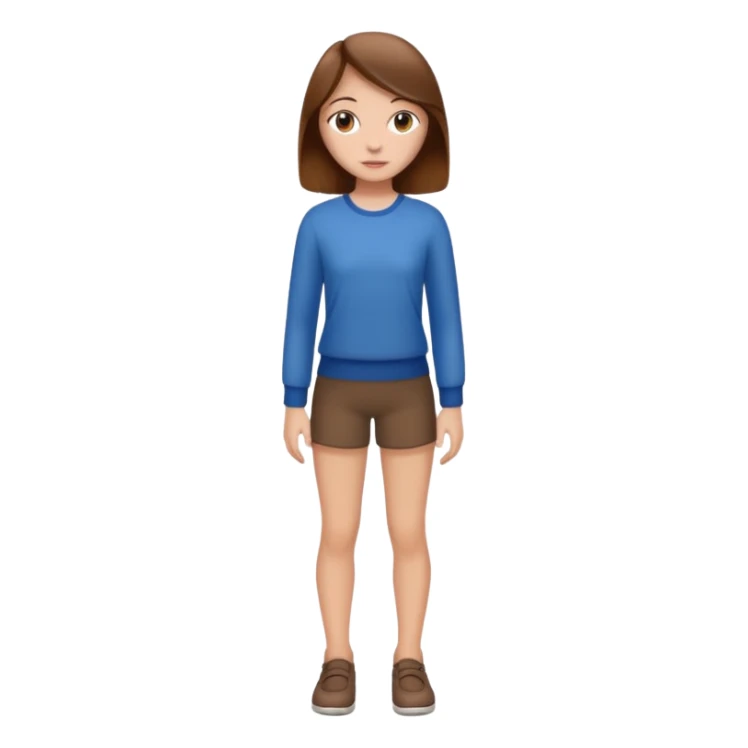 fille  en entier cheveux bruns long et lisse sticker