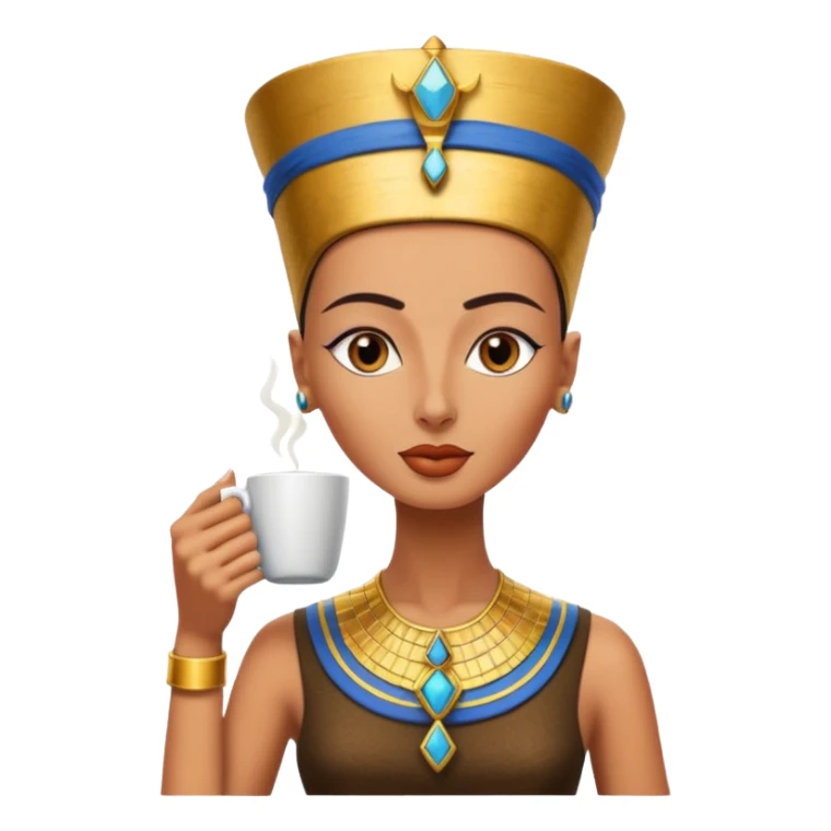 Nefertiti egypt woman drink coffee sticker