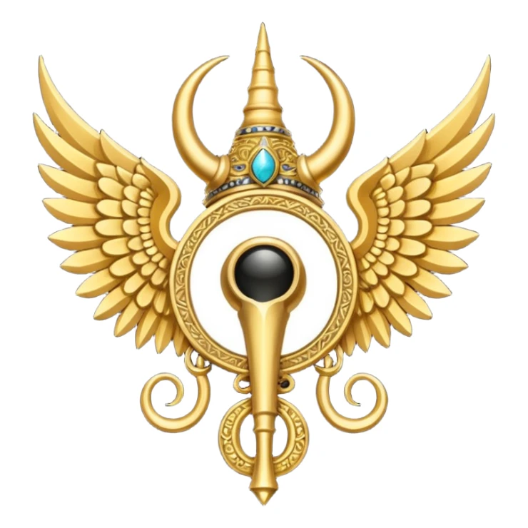 holy emblem with black wings with horn sticker