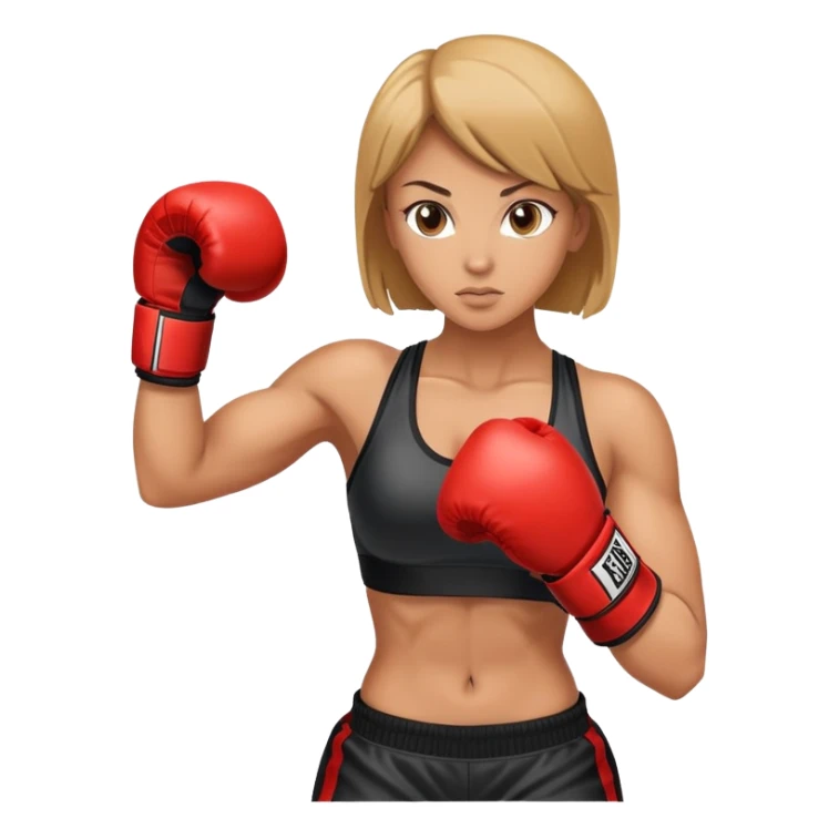 woman in kickboxing stance with boxing gloves sticker