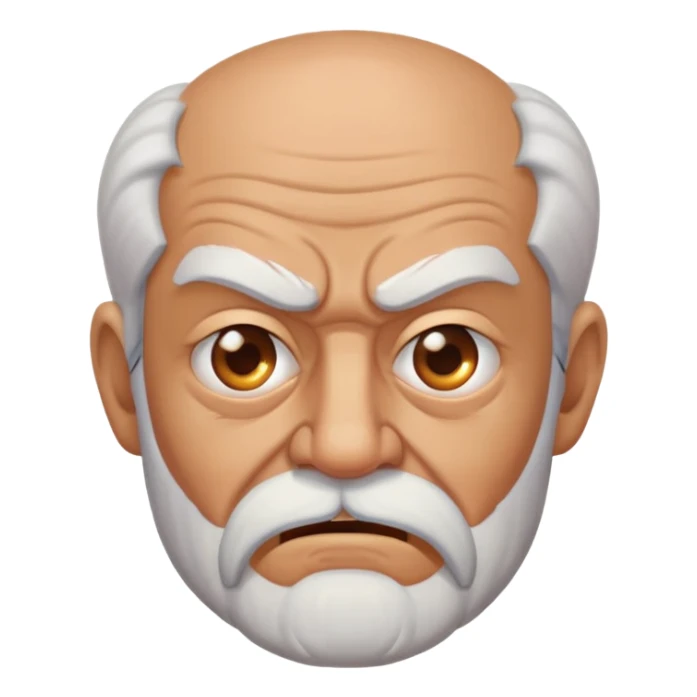 old angry man with facial hair sticker
