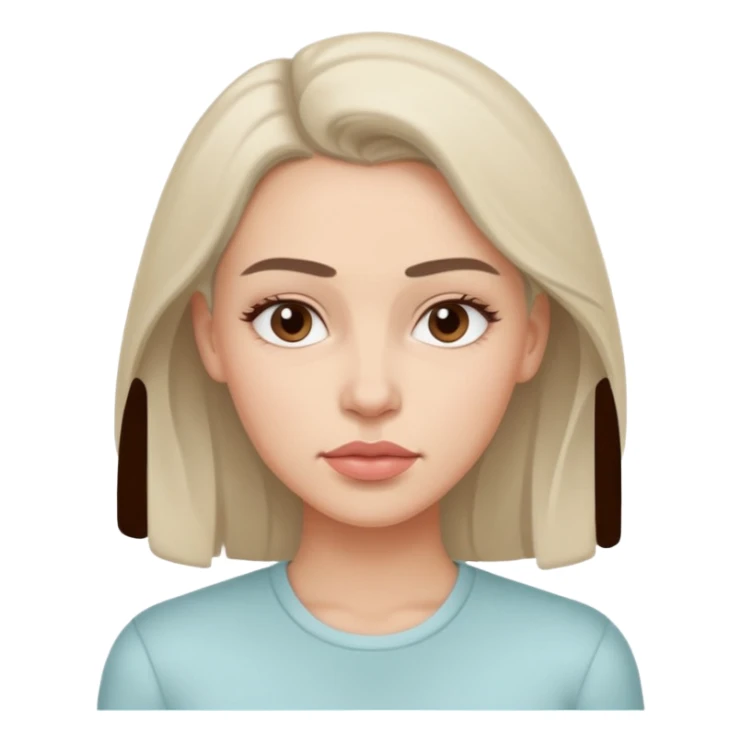 minimal flat emoji of an irritable face,
slightly furrowed eyebrows,
tight lips but not angry,
emotion restrained and subtle,
soft pastel warm-gray tones,
emotional but calm design,
modern female health app style,
transparent background,
vector illustration
 sticker