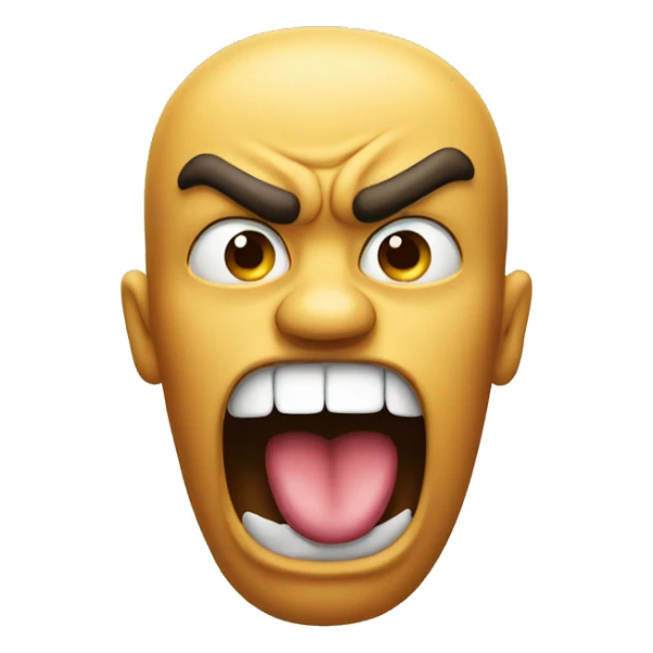 An angry emoji that sticks out your tongue sticker