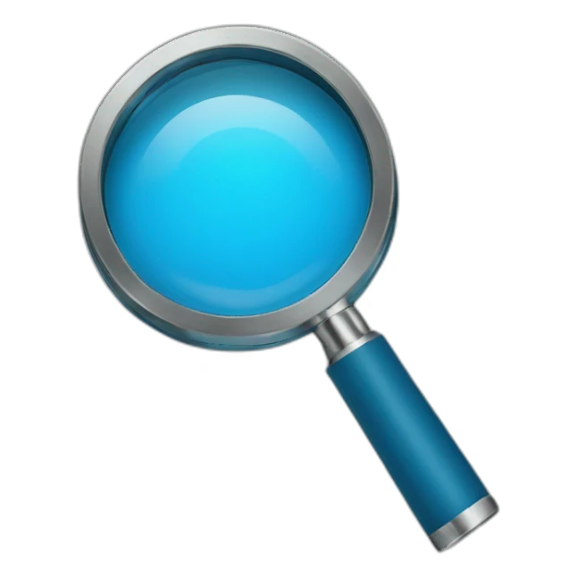 Magnifier blue with letter W sticker