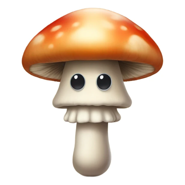 Mushroom wit arms and legs and a face sticker