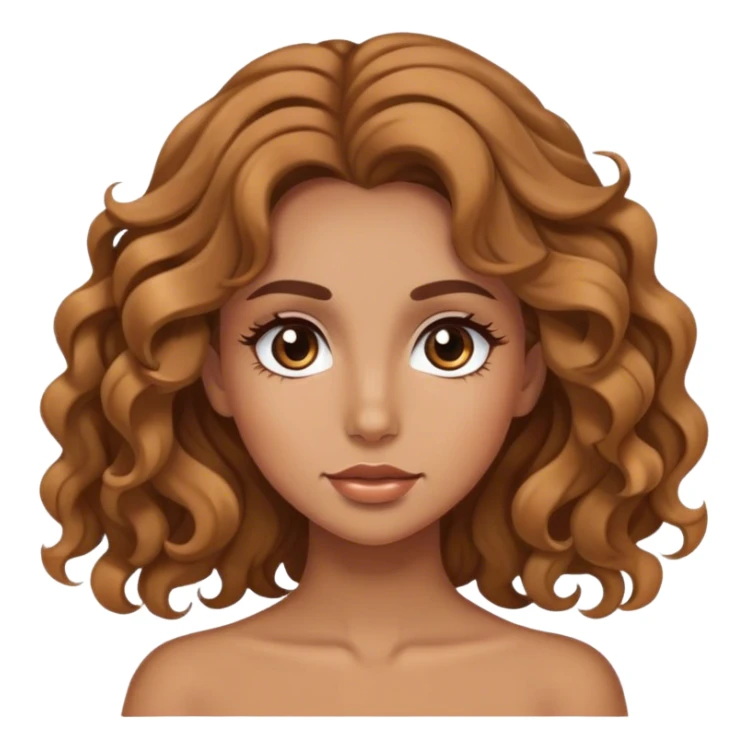 Chica de cabello ondulado notan morena y pestañas largas sticker