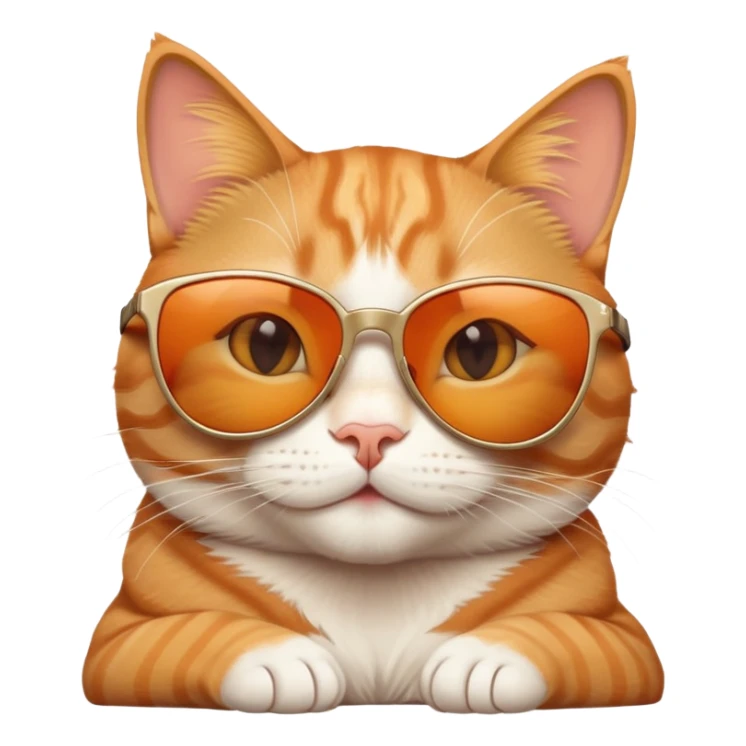 happy cat lounging wearing sunglasses sticker
