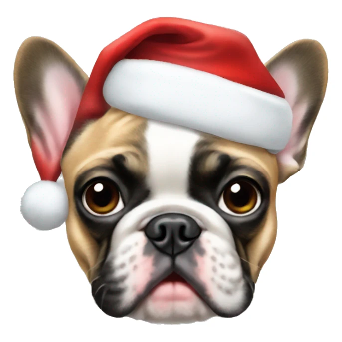 French bulldog with a Santa hat sticker