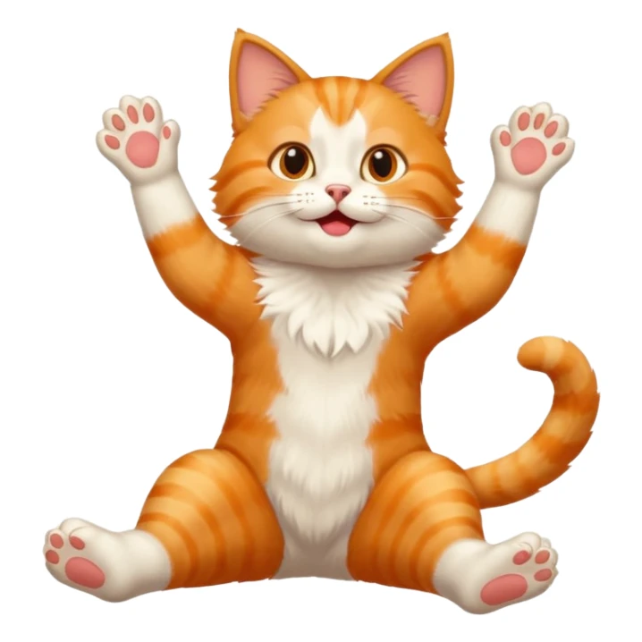 Funny Cat with feet in the air sticker