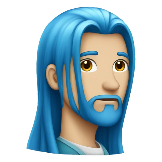 Long-blue-hair-with-no-face-just-blue-hair sticker