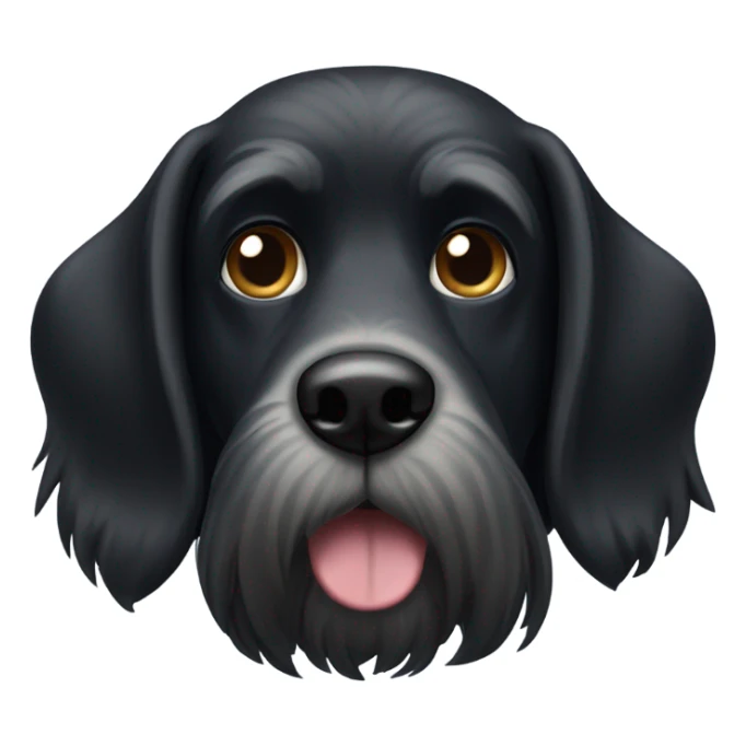 black dog with balck beard on chin sticker
