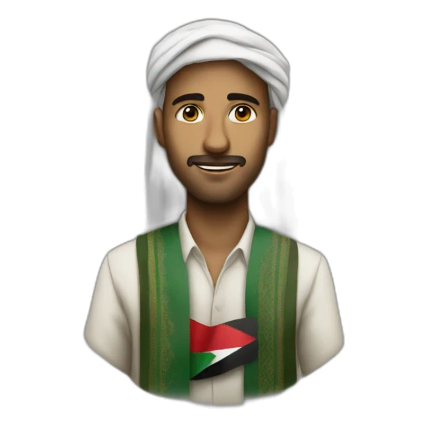 man wear palestine cloths sticker