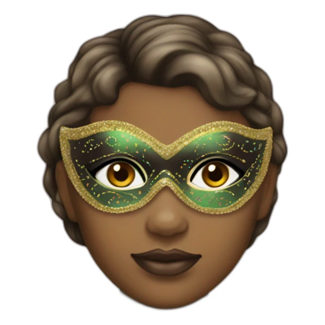 girl mardi gras mask neutral skin sticker