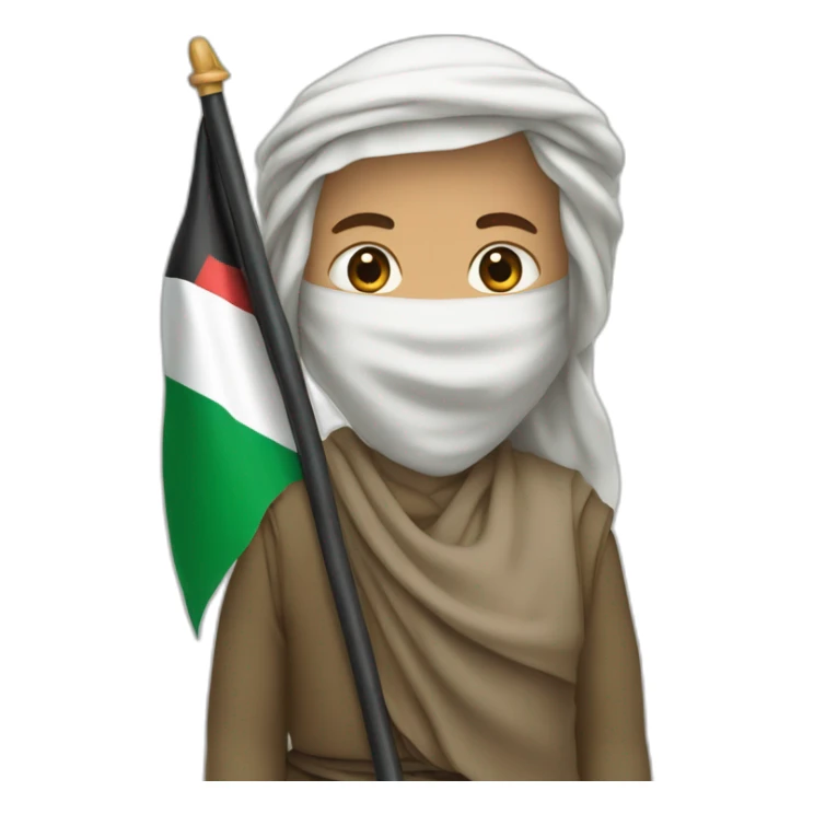Un musulmans qui tient un drapeau de la Palestine sticker